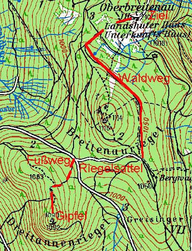 Der Riegelsattel auf 1029m